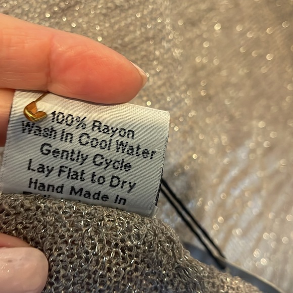 NWT Faux Vest/Top/Shawl Wrap Sparkly Taupe - Picture 5 of 6